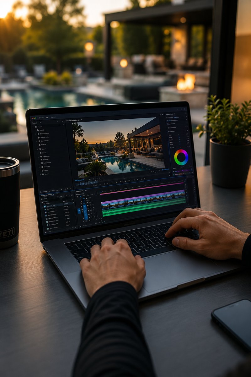 Editing premium outdoor-living content on location