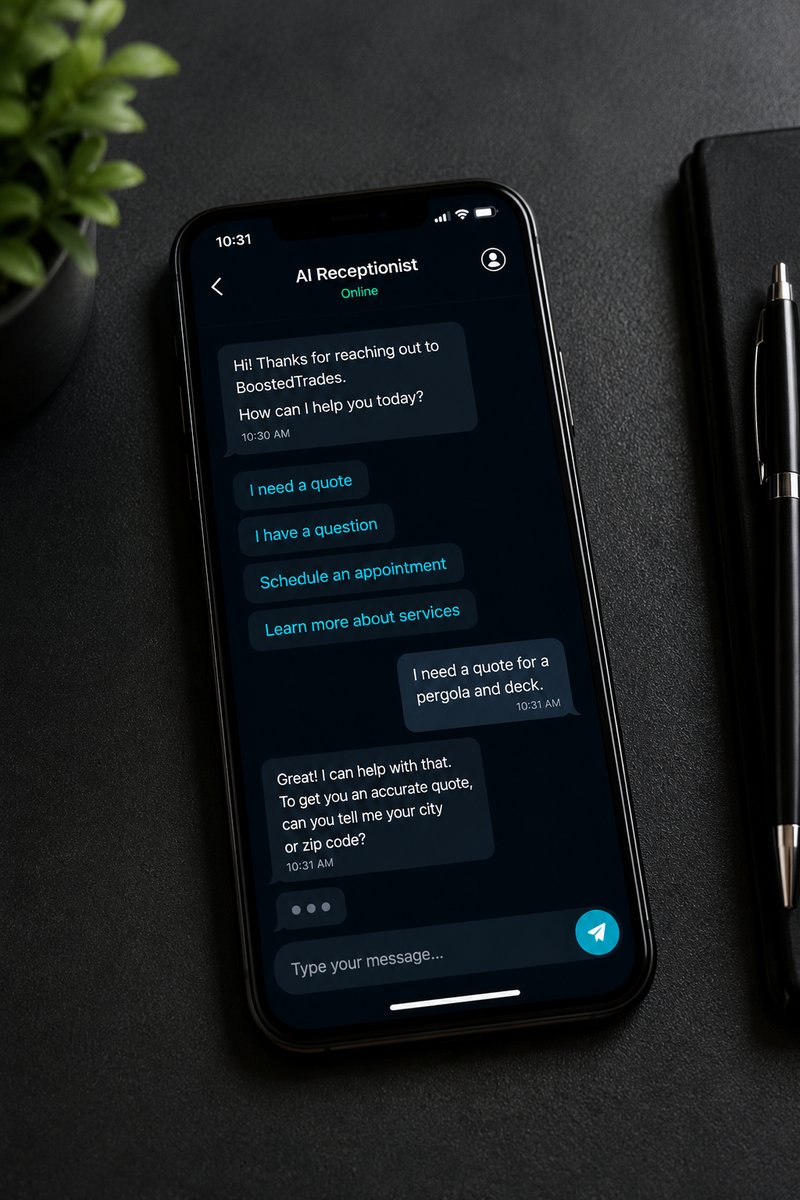 AI receptionist handling a client conversation